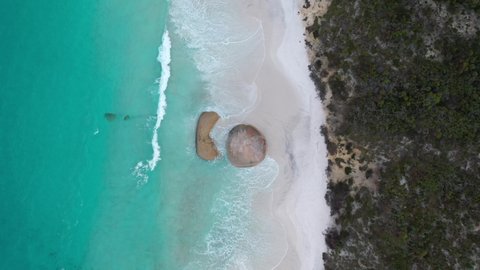 Aerial Drone Footage of Little Beach, Two Peoples Bay, Nanarup, Western Australia