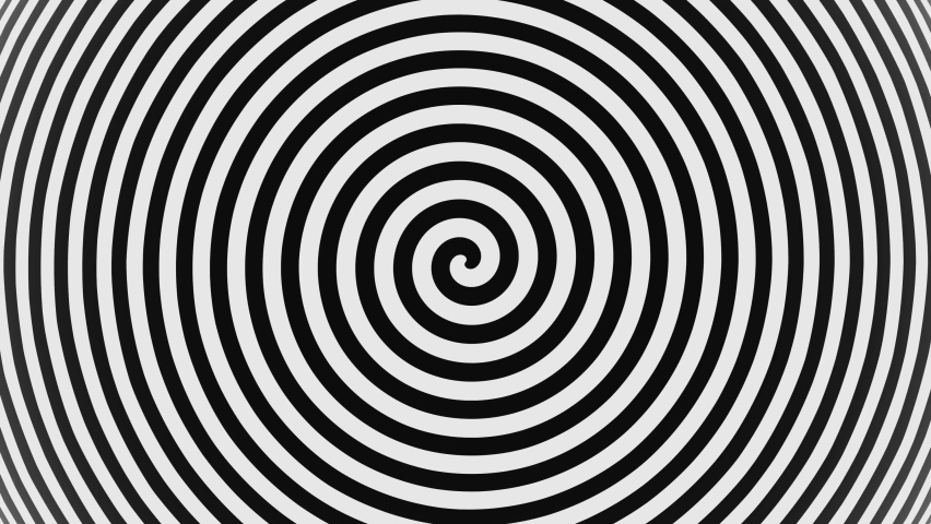 abstract Psychedelic twisting Hypnos Circles black and white background 3D rendering Royalty-Free Stock Footage #1068317234