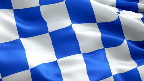 Checkered Blue White Racing Flag video waving in wind. Formula Racing Flag background. Start Race Checkered Flag Looping Closeup 1080p Full HD footage.Checkered Blue white Start Finish Win Race flags 