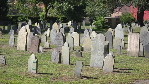 Old gravestones in Salem Mass 4k