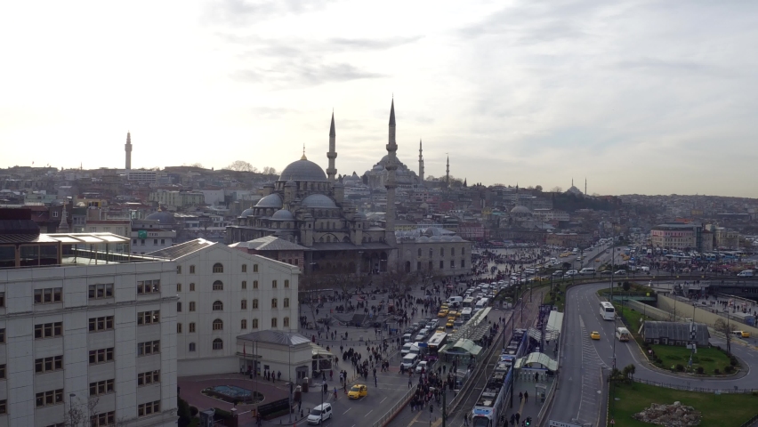 Eminönü Square Aerial Day Shot