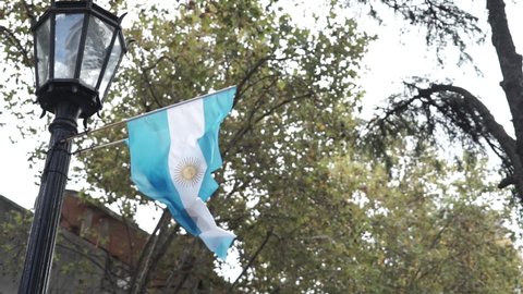 Argentinian flag in Bulevard Oroño city of Rosario Santa Fe