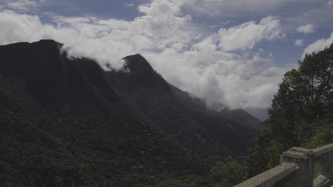 Beautiful Mountains with blue sky and some clouds around in Teresópolis, mountain region of Rio de Janeiro