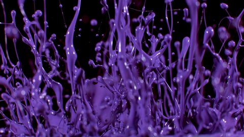 violet Purple Stylish 3D Abstract Animation Paint splashes . Concept velvet  Liquid Pattern.Macro. Trendy Colorful Fluid Abstraction Flow. ink acrylic's splatter, splashing in super slow motion ,4k