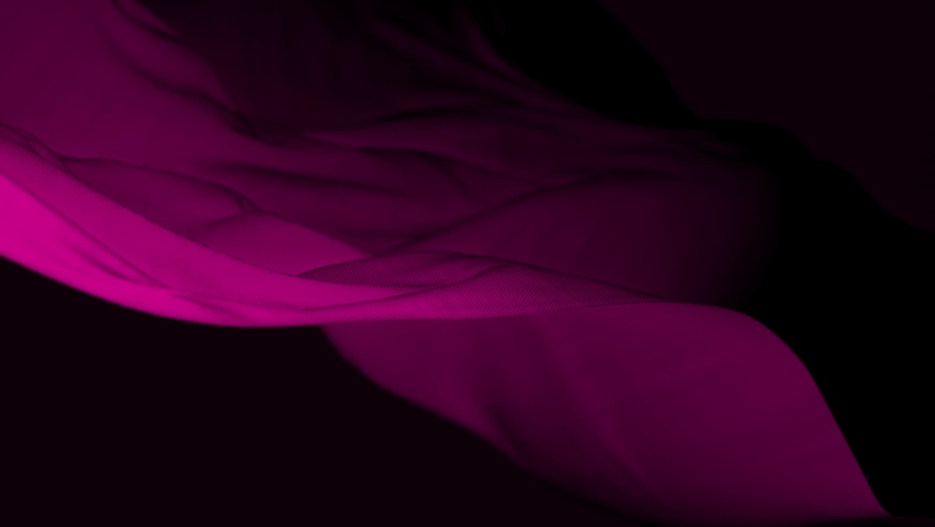 4k Pink wave satin fabric loop background.Wavy silk cloth fluttering in the wind.tenderness and airiness.3D digital animation of seamless flag waving ribbon streamer riband.  Royalty-Free Stock Footage #1068358523