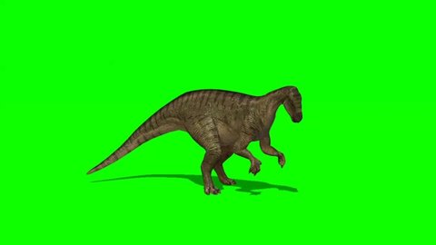 Dinosaur Roaring on Green Screen