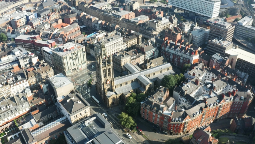 Aerial view of the beautiful Newcastle Cathedral