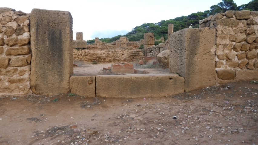 Algeria, Tipaza, traveling forward in the superb Roman ruins.