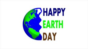 Planet earth with happy earth day lettering, art video illustration. - Powered by Shutterstock - Get 15% off with code: PIKWIZARD15