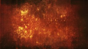 Looping hot grunge burning abstract looping animated red yellow orange and black backdrop 