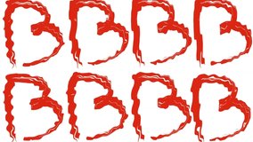 Animation of the letters B in red on a white background.