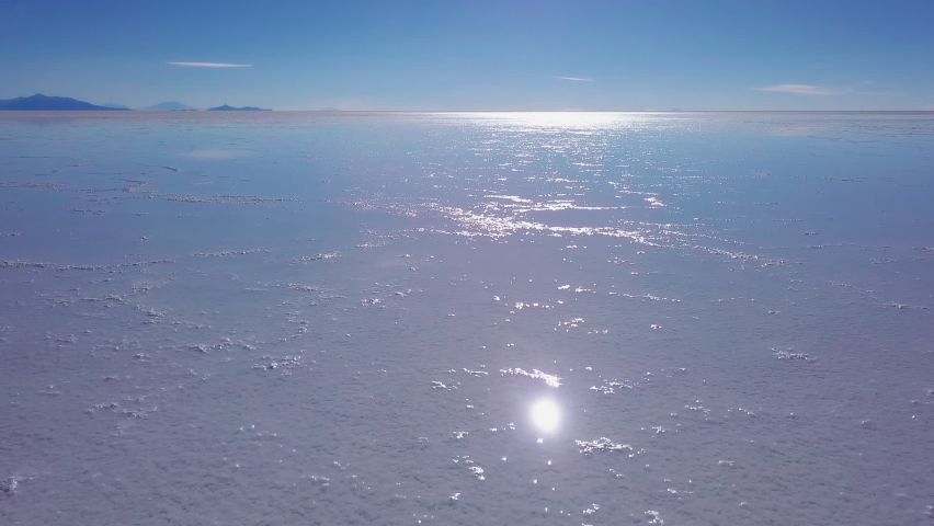Uyuni salt flat aerial. Aerial view of the famous Bolivian salt flat of Salar de Uyuni