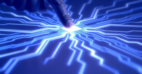 Super Computer Turning On Biometric Scanning Stock Footage Video (100% ...