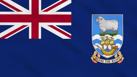 Crumpled Fabric Flag of Falkland Islands - Malvinas Intro. Malvinas Flag. Falkland Islands Flag. South America Flags. Celebration. Realistic Animation 4K. Surface Texture. Background Fabric.