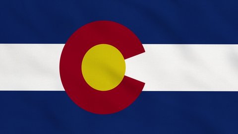 Crumpled Fabric Flag of Colorado State - USA Intro. USA Flag. State of Colorado Flag. North America Flags. Celebration. Flag Day. Patriots. Realistic Animation 4K. Surface Texture. Background Fabric.