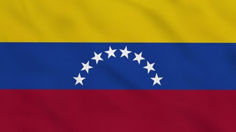 Crumpled Fabric Flag of Venezuela Intro. Venezuela Flag, Venezuela Banner, Latin America Flags. Celebration. Flag Day. Patriots. Realistic Animation 4K. Surface Texture. Background Fabric.
