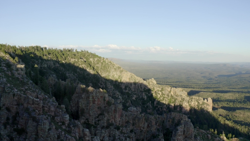 Aerial footage of Mogollon Rim Cliffs outside Payson Arizona