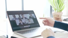 Video conference concept. Web meeting.  Telemeeting. Webinar.