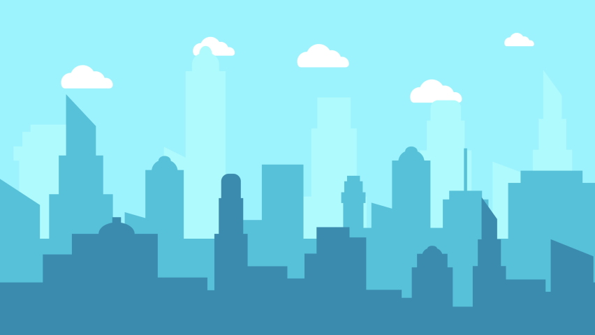 City game background 2d Stock Video Footage - 4K and HD Video Clips