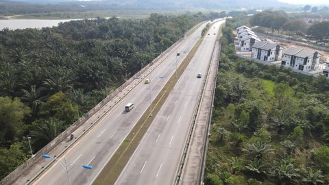 Aerial view of highway in Desa Pinggiran Putra, Putrajaya