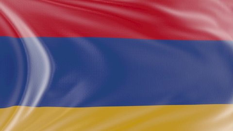 Armenia flag in slow motion animation waving in the wind realistic.