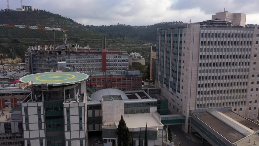 Hadassah ein kerem Hospital in Jerusalem mountains, aerial view
Medicine buildings hospital, Jerusalem, israel
