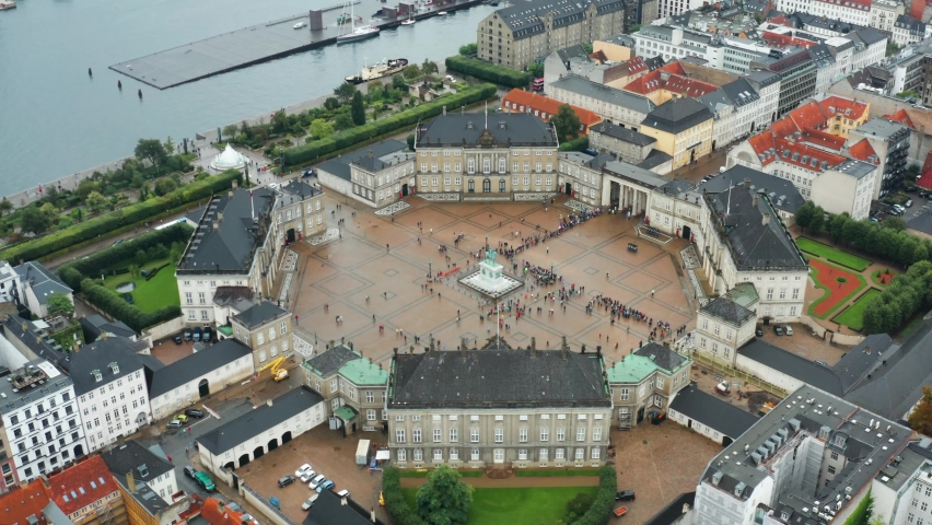 Flight over Amalienborg - Danish royal family palace