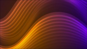 Orange violet glowing neon waves abstract motion design. Futuristic luminous background. Seamless looping. Video animation Ultra HD 4K 3840x2160