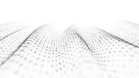 Digital dynamic wave of particles. Abstract white futuristic background. Big data visualization. 3D rendering. - Powered by Shutterstock - Get 15% off with code: PIKWIZARD15
