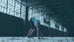 Binary coding data processing against african american woman performing jumping jack exercise. cyber security and sport concept - Powered by Shutterstock - Get 15% off with code: PIKWIZARD15