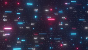 Wall of Data Calculating, analysing, and processing. Abstract technology visualization of big data analysis done by a computer or an artificial intelligence. Stock market calculation - Powered by Shutterstock - Get 15% off with code: PIKWIZARD15