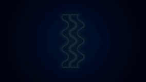 Glowing neon line Bacon stripe icon isolated on black background. 4K Video motion graphic animation.