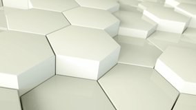 HoneyComb Array. White Abstract Hexagon Surface Seamless Loop 4K.
Trendy sci-fi technology background with hexagonal pattern. 3d Seamless 4k loop. Abstract Hexagon Geometric Surface video animation