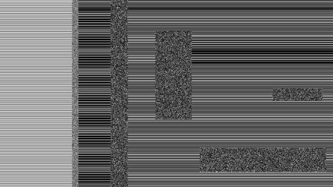 Intermittent glitch effect, black and white malfunction interference display effect