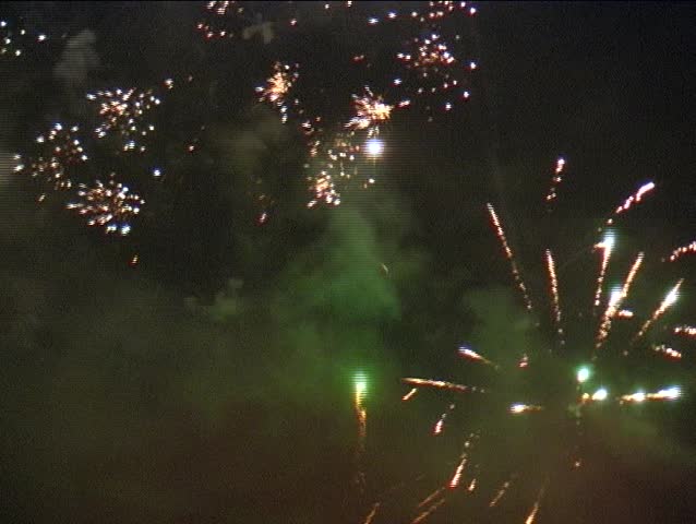 Small scale fireworks on New Years Eve.