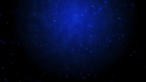 Beautiful winter snowflakes falling and flying around on dark blue background highlighted by soft diffused light, 3D abstract animation. Light Snowfall for video production