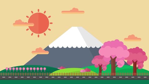 Summer In Japan animation background for motion graphics