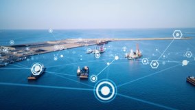 Ships and wireless communication network concept. Digital transfromation. - Powered by Shutterstock - Get 15% off with code: PIKWIZARD15