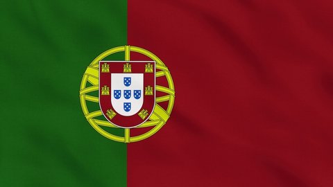 Crumpled Fabric Flag of Portugal Intro. Portugal Flag, Portugal Banner, Europe Flags. Celebration. Flag Day. Patriots. Realistic Animation 4K. Surface Texture. Background Fabric.