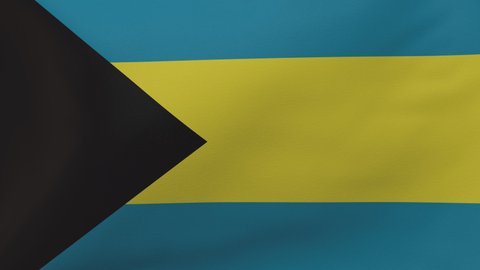 Bahamas waving flag seamless loop animation 4k. 3d Bahamas Flag texture close up background