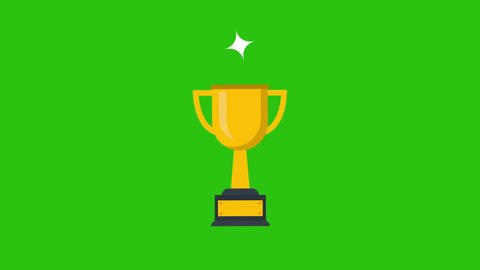 Winner Golden Cup animation.Winner Cartoon 4K animation on Green screen.can be use for your Project and Explainer Video.