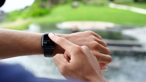 Apple Watch monitoring Heart Rate : Bali Indonesia 15 March 2021