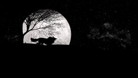 Illustration of a Wolf howling during full moon night, Howling is the way of communicating across long distances and is especially important in areas where wolf territories are vast.  - Powered by Shutterstock - Get 15% off with code: PIKWIZARD15