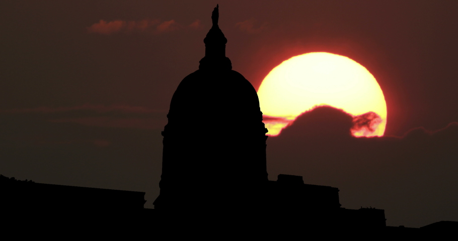 Georgia State Capitol Atlanta Big Sun Sunrise Time Lapse