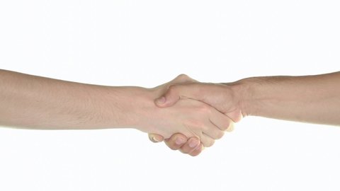 handshake gesture over white background