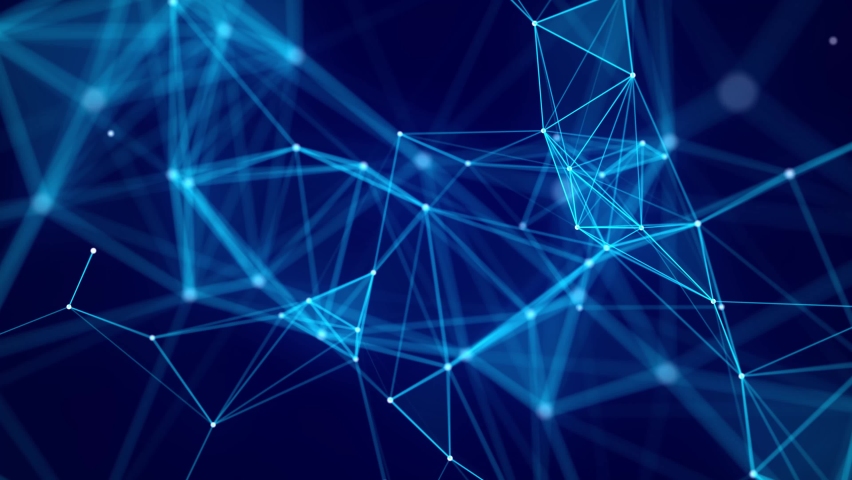 Digital blue background with dots and lines. Big data visualization. Network connection structure. 3D rendering. Royalty-Free Stock Footage #1068541757