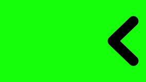 Animation of Arrows Sign Moving on Green Screen (Chroma Key) Background with Alpha Channel.