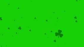 3 Leaf Clover Shamrock Saint Patrick's Day 17 march Ireland green Background seamless loop