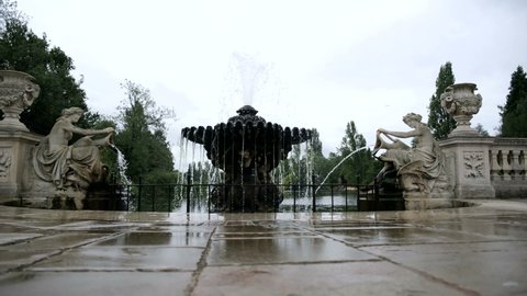 Fountain and statue in the Italian Gardens in Hyde Park, London, United Kingdom