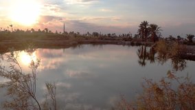 time lapse of the sunset over Lake Qarun, Faiyum, Egypt